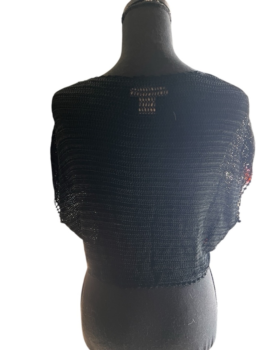 White House Black Market  Crochet Shrug with Decorative Brooch Closure - Picture 3 of 8